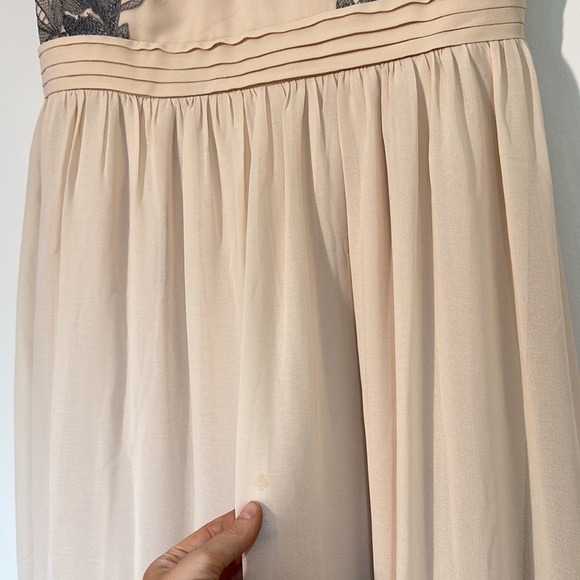 Little Mistress Maternity Cream Sweetheart Embroidery Midi Dress Baby Shower 10 - Picture 6 of 9